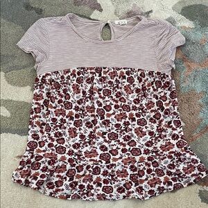 Eyeshadow Women’s Striped and Floral Blouse